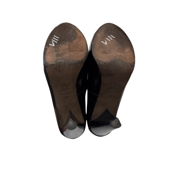 Donald J. Pliner Peep Toe Patent Leather Platform Pump Sandals Black 7 - Picture 7 of 11